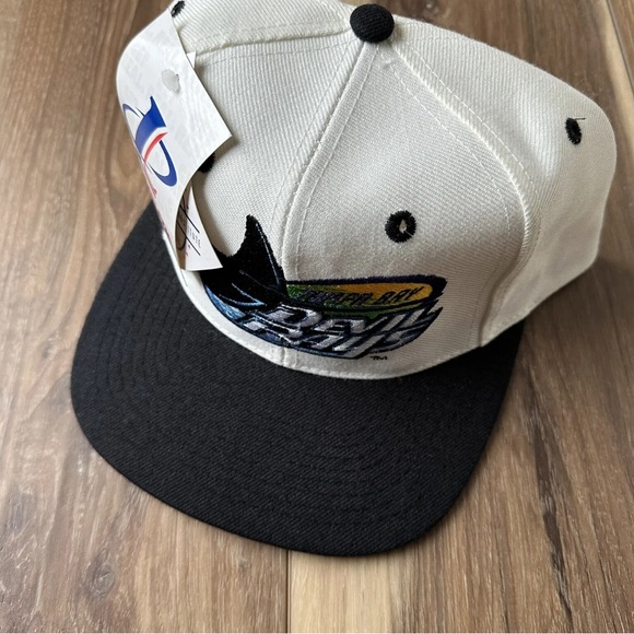 Vintage 90s Logo Athletic Tampa Bay Devil Rays Snapback Hat MLB NWT NEW Cap Wool - Picture 3 of 10